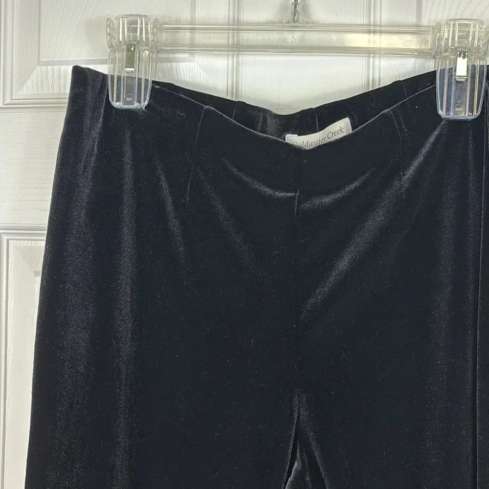 Coldwater creek holly black velvet straight leg pants sz 14 - Picture 5 of 6
